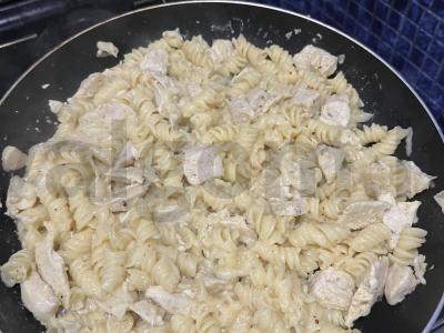 Makaronai su vištiena ir sūriu Žingsnis 8