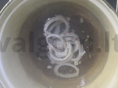 Kalmaro žiedai tešloje Žingsnis 1