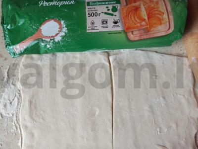 Patinga samsa iš paruošto sluoksniuoto tešlos Žingsnis 5