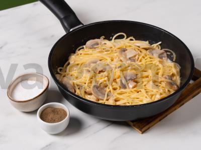 Makaronai su pievagrybiais ir sūriu Žingsnis 6