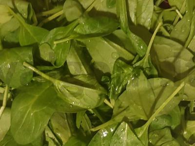 Dieviškas salotas su špinatais, rukola ir sūriu Žingsnis 1