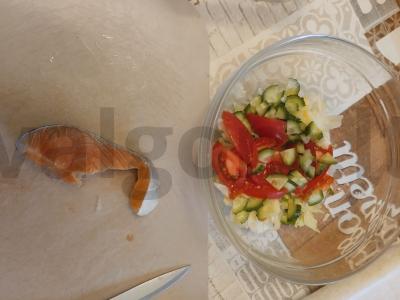 Sultingas salotas su žolelėmis ir raudona žuvimi Žingsnis 5