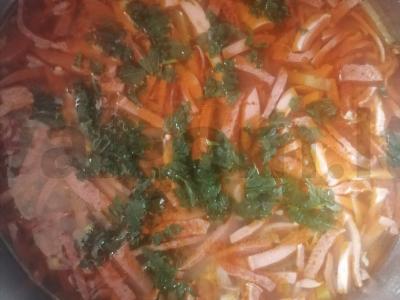 Mišri solyanka su dešrelėmis Žingsnis 3