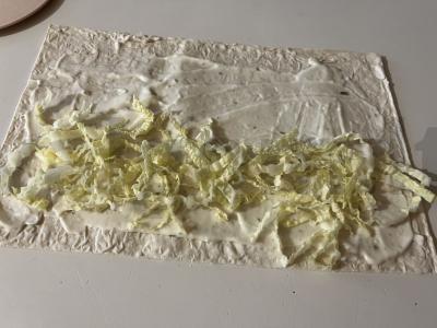 Rulonas lavaše su šprotų Žingsnis 4