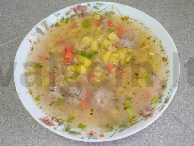 Sriuba su meatballs ir rizoni pagrindine nuotrauka