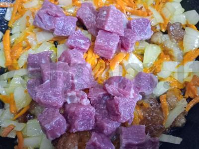 Raudona lęša su jautiena ir daržovėmis Žingsnis 4