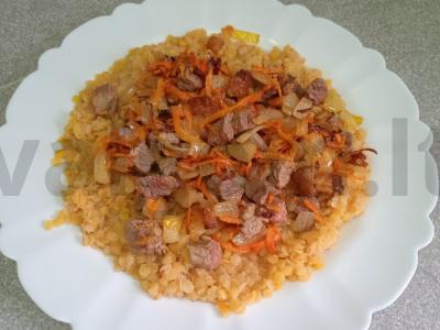 Raudona lęša su jautiena ir daržovėmis Žingsnis 8