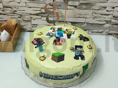 Tortas su grietinėlės kremu ir vyšniomis pagrindine nuotrauka