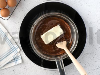 Be miltų šokoladinis sufleris Žingsnis 2