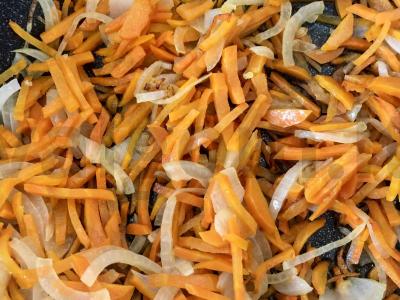 Šiltas baklažanų salotas Žingsnis 3