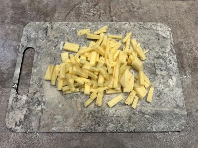 Salotas „Aštrus“ su rūkytomis vištienos krūtinėlėmis Žingsnis 6