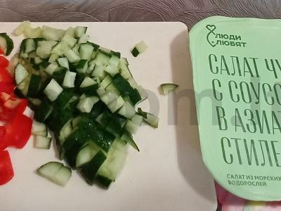 Daržovių salotas su čuka ir kalmaru Žingsnis 2