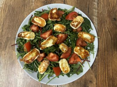 Salotas su pomidorais ir halumi sūriu Žingsnis 7