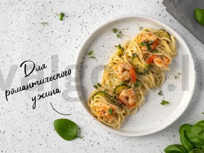 Makaronai su krevetėmis ir žolelėmis pagrindine nuotrauka