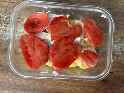 Keptas bulvės su sūriu ir pomidorais Žingsnis 3