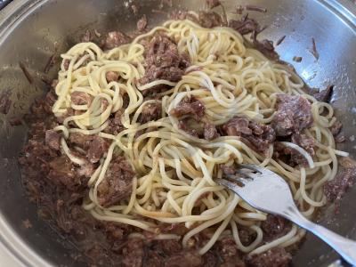 Skani makaronai su troškiniu Žingsnis 10