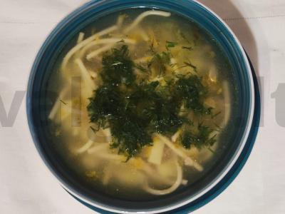 Vištienos sriuba su makaronais ir daržovėmis pagrindine nuotrauka