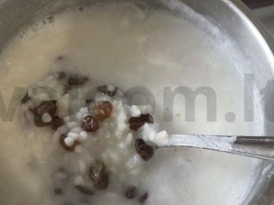 Kvapni ryžių košė su avižų pienu ir razinomis Žingsnis 4