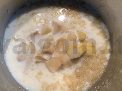 Kvietinė košė su kriauše be cukraus Žingsnis 4