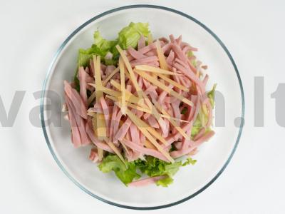 Šefų salotas su sūriu ir traškia šonine Žingsnis 6