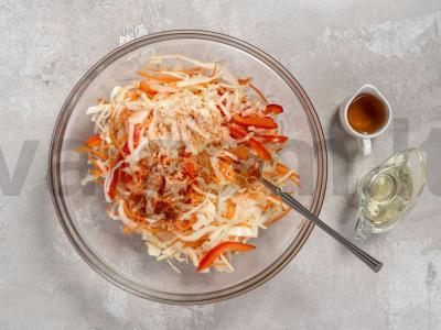 Šviežių daržovių salotos Žingsnis 6