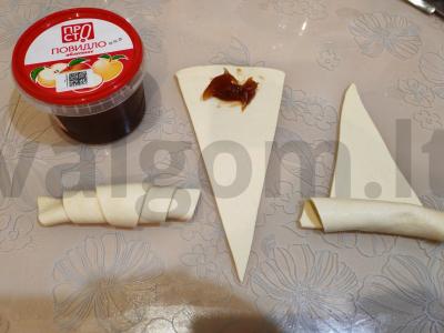 Kruasanai su obuolių uogiene Žingsnis 5