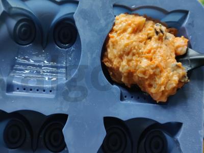 Morkų keksiukai „Pelėdos“ Žingsnis 7