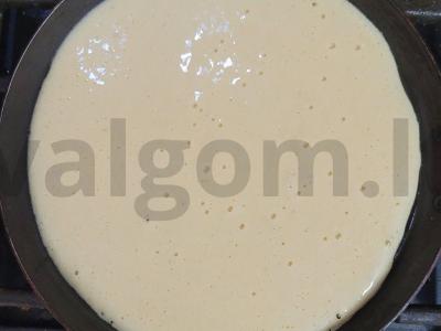 Kukurūzų blynai su šokolado pasta ir avietėmis Žingsnis 3