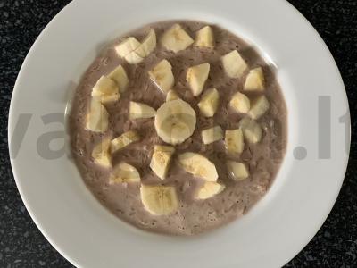 Šokoladiniai ryžių dribsniai su bananais pagrindine nuotrauka