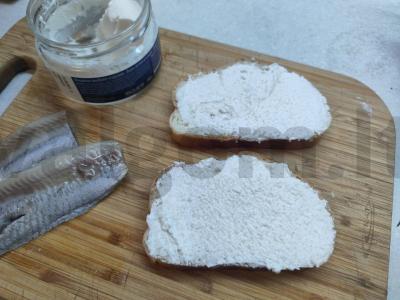 Sumuštiniai su silke ir menkių ikrais Žingsnis 2