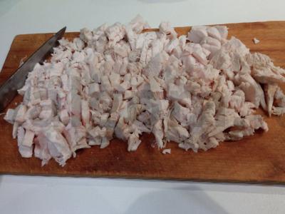 Virta vištienos ir korėjietiškų morkų salotos Žingsnis 1