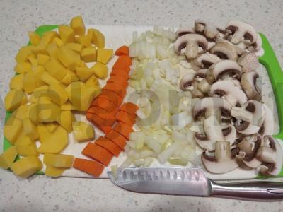 Prancūziškas grybų sriuba-pyragas Žingsnis 1