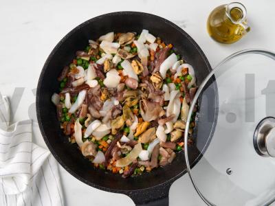 Keptas ryžiai su jūros gėrybėmis Žingsnis 5