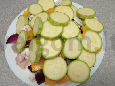 Kepti kiaulienos šašlykai su daržovėmis ir grybais Žingsnis 7