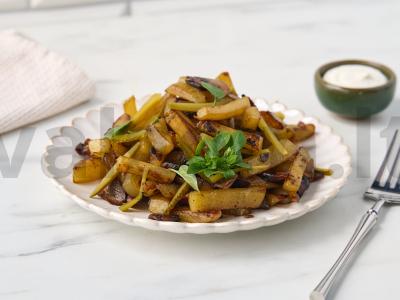 Keptos bulvės su šampinjonais pagrindine nuotrauka