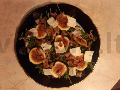 Salotos su figomis, brie sūriu ir bekonu Žingsnis 4