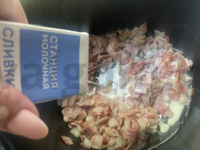 Kreminė karbonara makaronų Žingsnis 3
