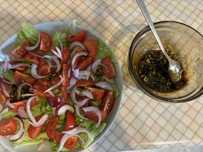 Daržovių salotas „Prašmatnumas“ Žingsnis 8