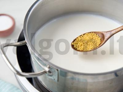 Pšenių košė su moliūgu pieno Žingsnis 3