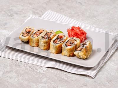 Kepti ritinėliai su lašiša ir raudonąja ikra pagrindine nuotrauka