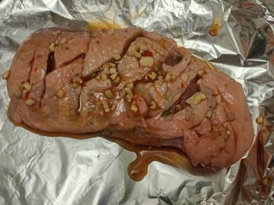 Anties krūtinėlė, marinuota tropiniame marinade ir kepta su daržovėmis Žingsnis 4