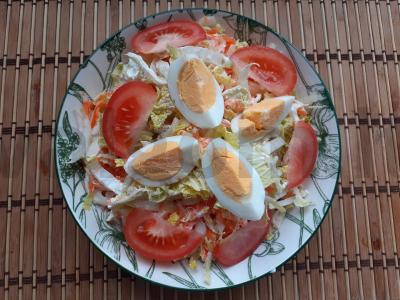 Daržovių salotos su kiaušiniu „Įkvėpimas“ Žingsnis 8