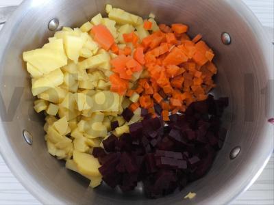 Vinegretas su pupelėmis ir kopūstais Žingsnis 1