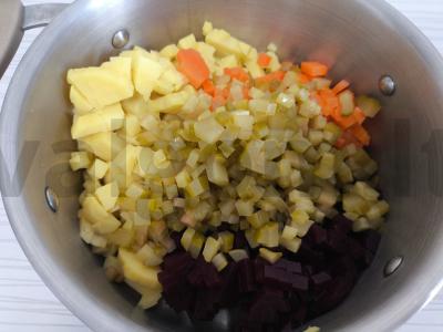 Vinegretas su pupelėmis ir kopūstais Žingsnis 2