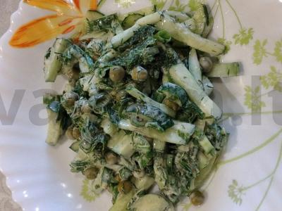 Lengvas salotas su žaliais žirneliais „Žaliasis šviesa“ Žingsnis 3