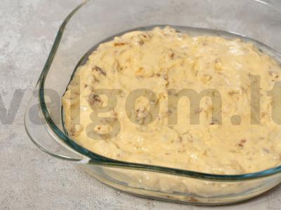 Lenkų tortas-pyragas „Mazurka“ su riešutais ir razinomis Žingsnis 7