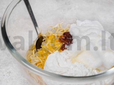 Makaronų apkepas su obuolių uogiene Žingsnis 4