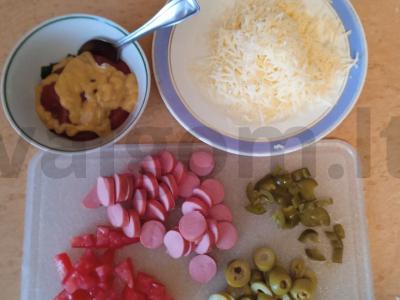 Pica ant sūrio lavašo Žingsnis 1