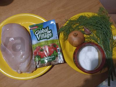 Vištienos filė pomidorų pasta su krapais Žingsnis 1