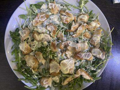 Namų salotas „Cezaris su rukola“ Žingsnis 7